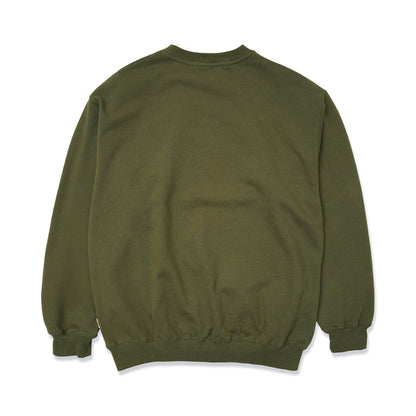 Olive Basic Sweat Crewneck