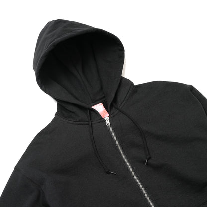 Black Basic Zip Up Hoodie