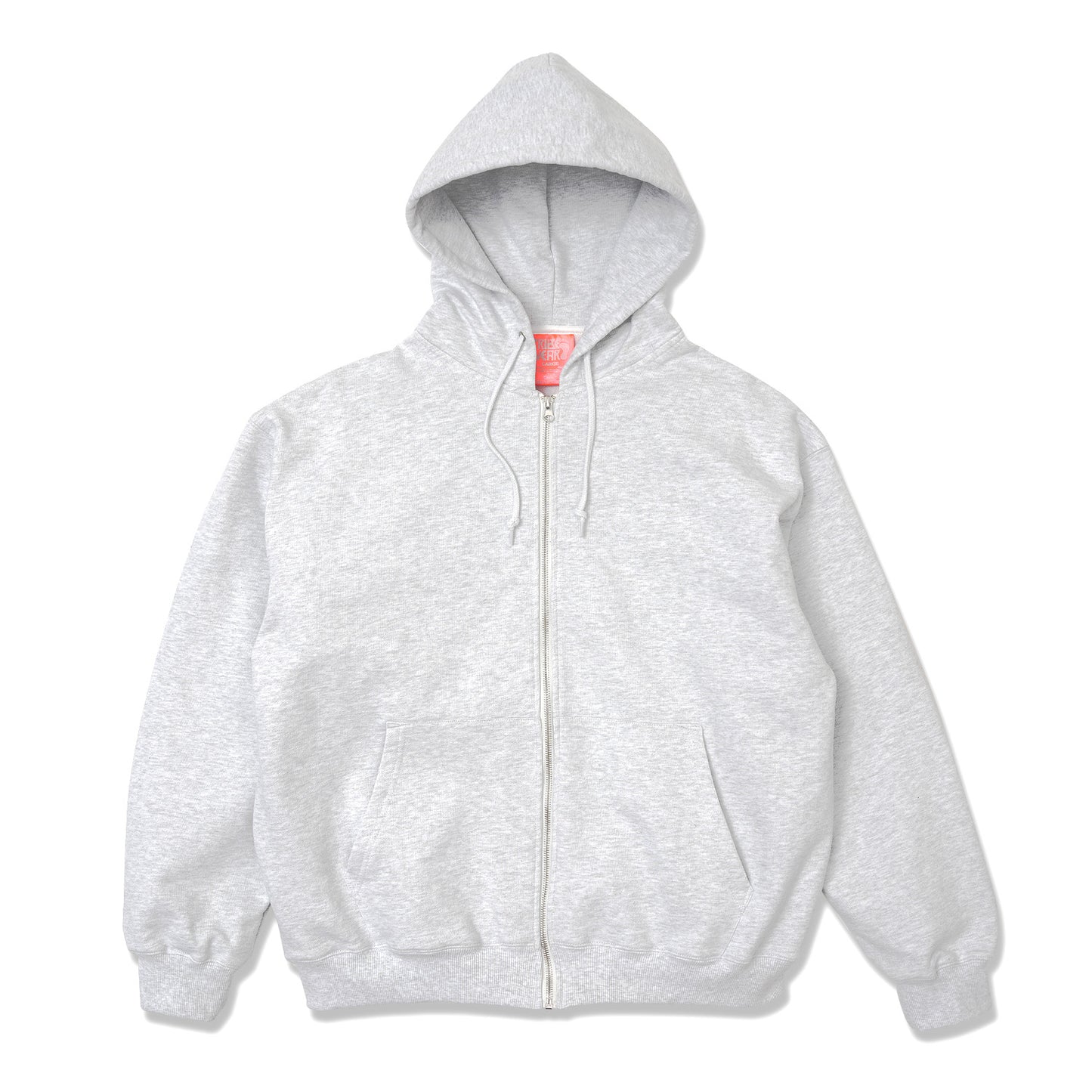 Gray Basic Zip Up Hoodie