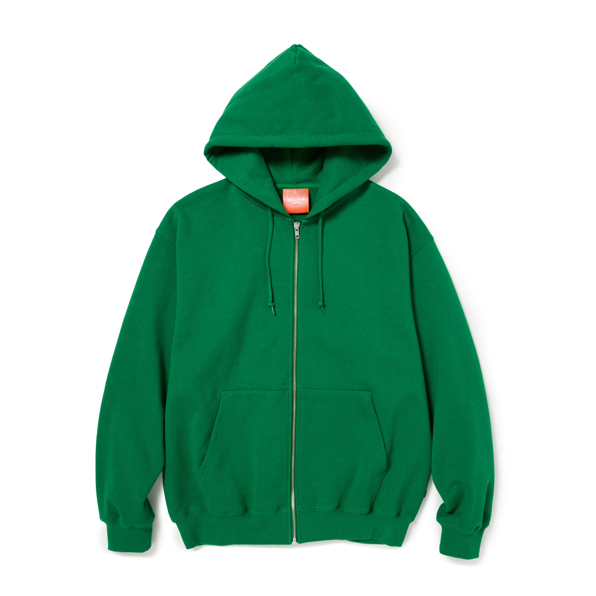 Green Basic Zip Up Hoodie