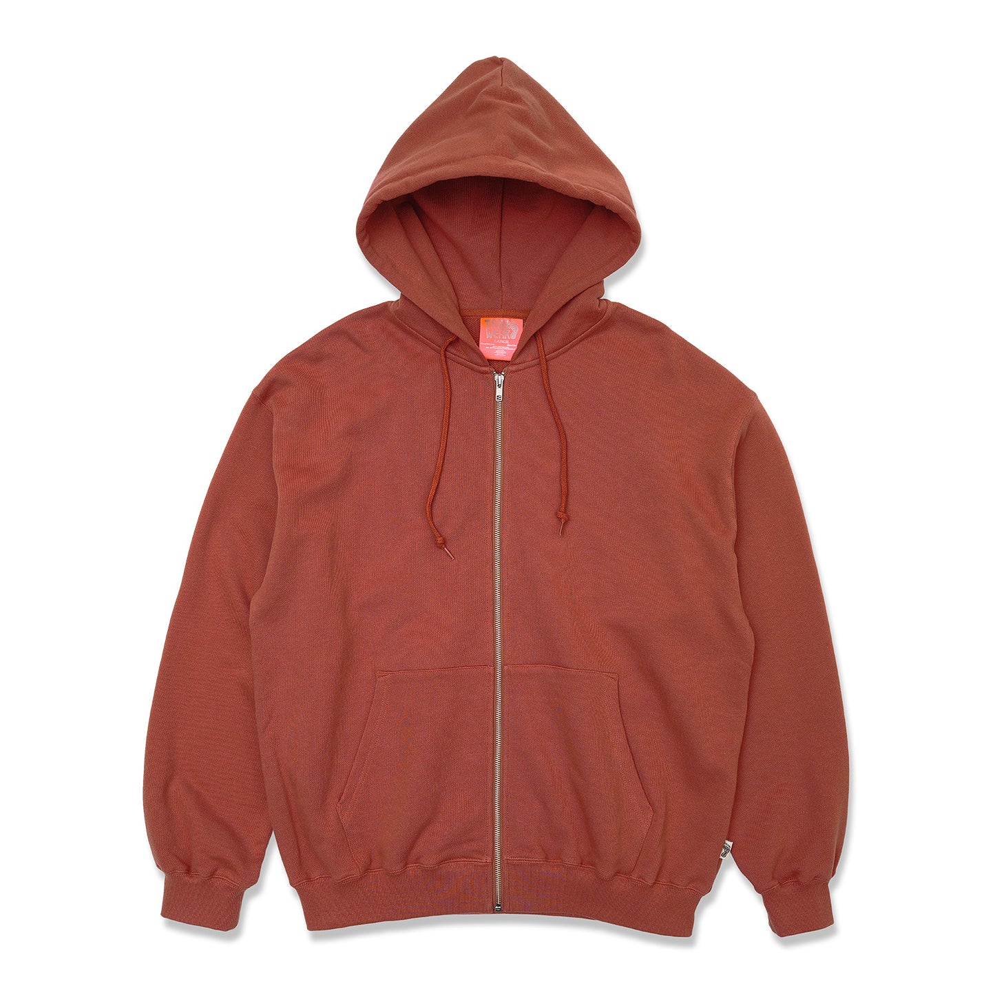 Brick Red Basic Zip Up Hoodie
